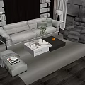 Modern sofa coffee table combination 3d model