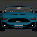 Blue Convertible Sports Car With Sleek Body Design Black Interior And Silver Wheels