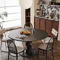 Middle-style dining tables and chairs 3d model