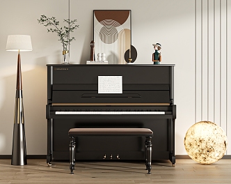 Modern Black Piano 3d model