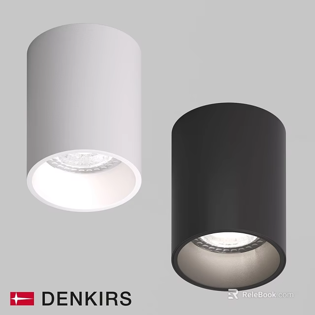 Modern Cylindrical Ceiling Lights In White And Black Sleek Design 3d model 