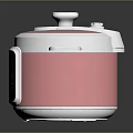 Modern Electric Pressure Cooker in Pink and White with Digital Control Panel