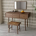 Dressing table stool combination 3d model