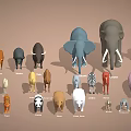 Various Animals Collection Featuring Elephants Giraffes Pandas Tigers Zebras And More