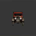 Vintage Car With Number 14 Red Wheels And Beige Red Body