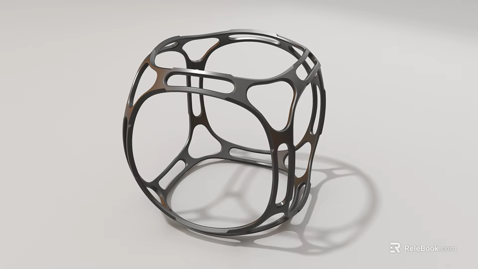 Industrial Equipment Modern Metal Frame Cube Structure With Hollow Design Features 3d model 