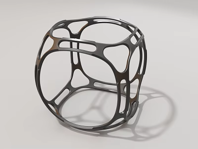Industrial Equipment Modern Metal Frame Cube Structure With Hollow Design Features 3d model