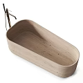 Natural Stone Bathtubs With Modern Freestanding Faucet