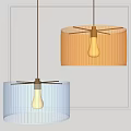 Modern Style Metal Chandelier With Vertical Stripe Design For Home Lighting
