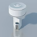 Contemporary White Tower Structure With Swing Door And Circular Roof Design