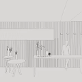 Modern reception desk 3d model