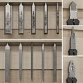 Modern tool cabinet woodworking tool combination claw hammer chisel hand planer metal ruler back saw hand saw triangle ruler inner saw wire pliers 3d model