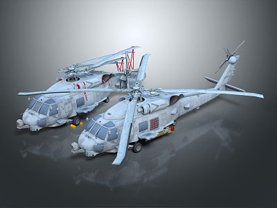 modern helicopter gunship 3d model