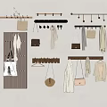 Modern Wooden Wall Mounted Hangers For Hanging Clothes Bags And Scarves