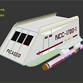 White Picasso Themed Vehicle Featuring NCC17001 F7453 Red Stripe and Rocket Shaped Front
