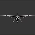 White Small Passenger Plane With Purple Tail Single Propeller And Reflective Surface Design 3d model