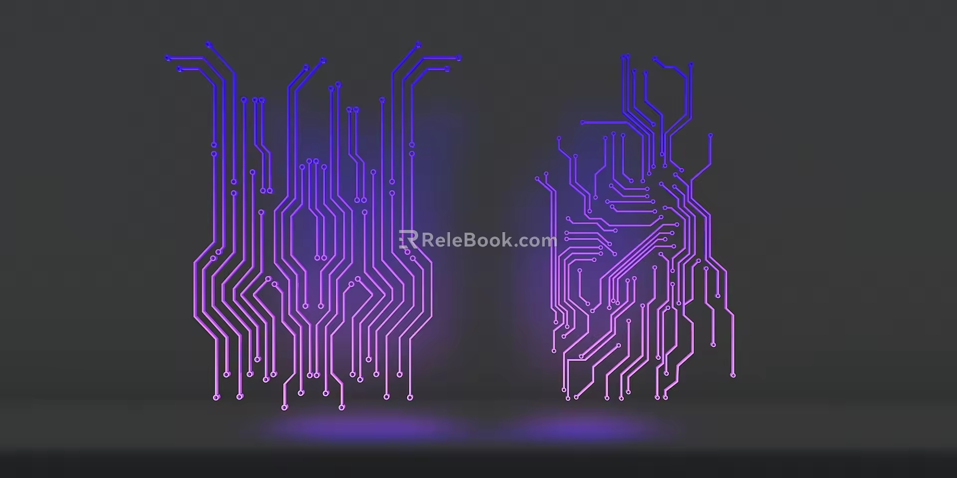 Modern science and technology line science and technology elements 3d model
