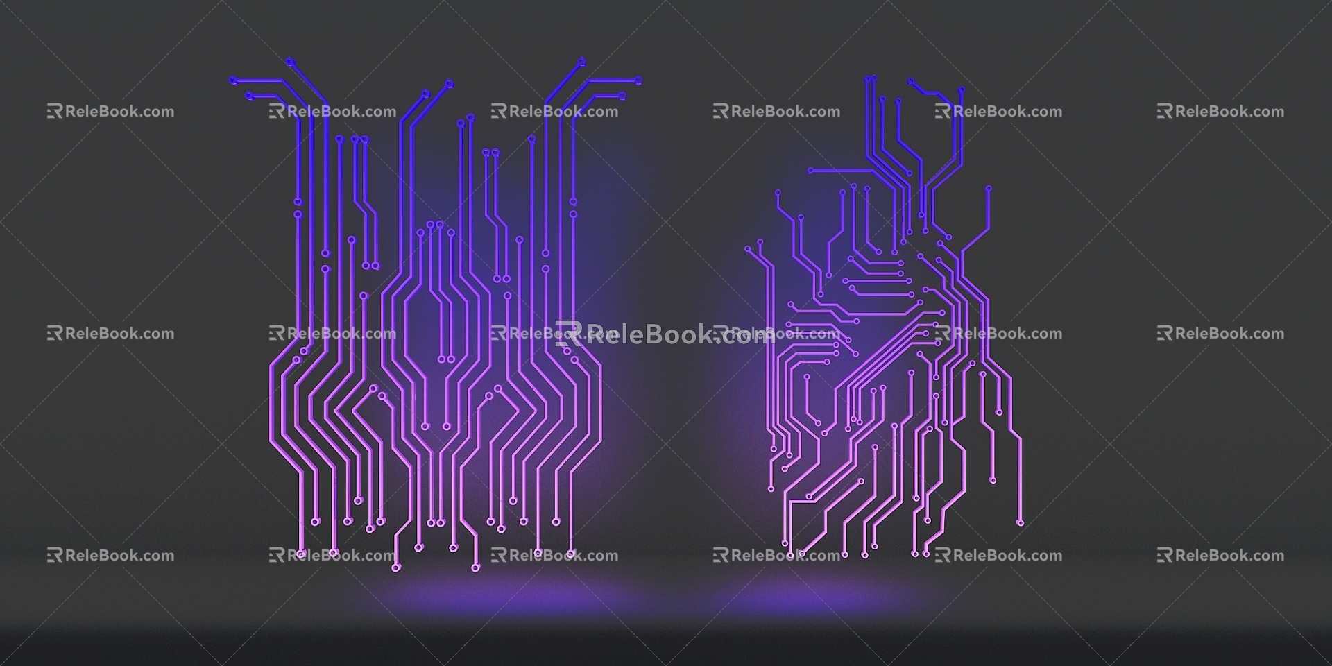 Modern science and technology line science and technology elements 3d model