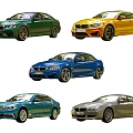 BMW Luxury Sport Sedans in Green Yellow Blue Teal and Silver Colors
