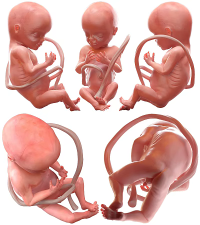 modern fetus human embryo fetus 3d model