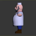 Cartoon Doctor Character With Red Cross Hat White Coat Blue Scrubs Stethoscope And Open Arms