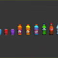 Colorful Beverage Bottles And Cups Featuring Cola Water And Juice Drinks