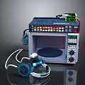 Modified Microwave Oven With Attached Electronic Components Control Panel And Cables