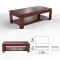 Modern Black Leather Sofa and Wooden Coffee Table Set for Living Room Furniture