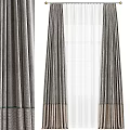 Dual Layer Curtain Design With Textured Gray Outer And Sheer White Inner Panels