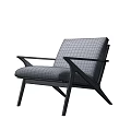 Modern Lounge Chair With Wooden Frame And Various Upholstery Colors