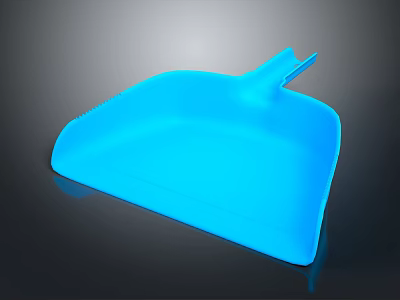 Essential Ergonomic Blue Plastic Dustpan With Handle For Household Cleaning Supplies 3d model