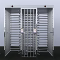Public Facility Full Height Metal Turnstile With Security Barrier Structure And Pedestrian Access 3d model