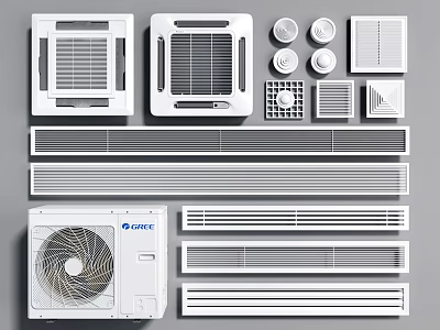 Different Types of Air Conditioner Vents with Modern Design for Home Use 3d model