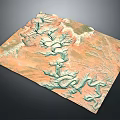 3D Garden Landscape Model Featuring Winding Green Vegetation And Natural Terrain Design