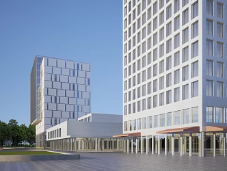 modern office building office building 3d model