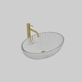Modern Transparent Glass Washbasin With Golden Faucet And Contemporary Design Elements