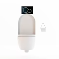 Modern White Toilet With Open Lid And Toilet Paper Holder On Wall