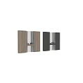 Modern Dark Wood Dresser With Marble Texture Column And Sleek Cabinetry Design