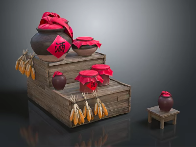 Chinese Wine Altar Ancient Wine Altar Chinese Wine 3d model
