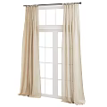 Beige Linen Sheer Curtains For Modern Home Window With Light Filtering Elegant Design