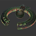 Orbital Space Station Design With Circular Ring And Central Spherical Module