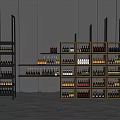 Modern Wine Cabinets With Multiple Shelves For Storing Various Wine Bottles 3d model
