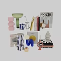 Stylish Books And Magazines With Modern Decorative Home Accessories