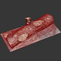 Natural Wood Log On Rustic Stone Slab With Axe And Textured Surface 3d model