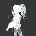 Game and Movie Character With Teal Pigtails Blowing Pink Bubble Gum Holding Pink Gun