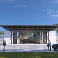 New Chinese Style Gate Residential District Gate 3d model
