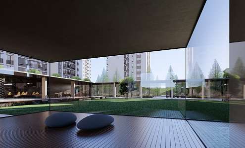 demonstration area of modern residential area 3d model