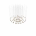 Modern Transparent Ring Chandelier With Metal Elements And Illuminated Long Tubes 3d model