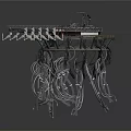 Futuristic Mechanical Structure Design With Circular Platform Metallic Pipes And Support Frames