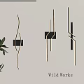 Modern wall lamp combination 3d model